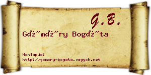 Gömöry Bogáta névjegykártya